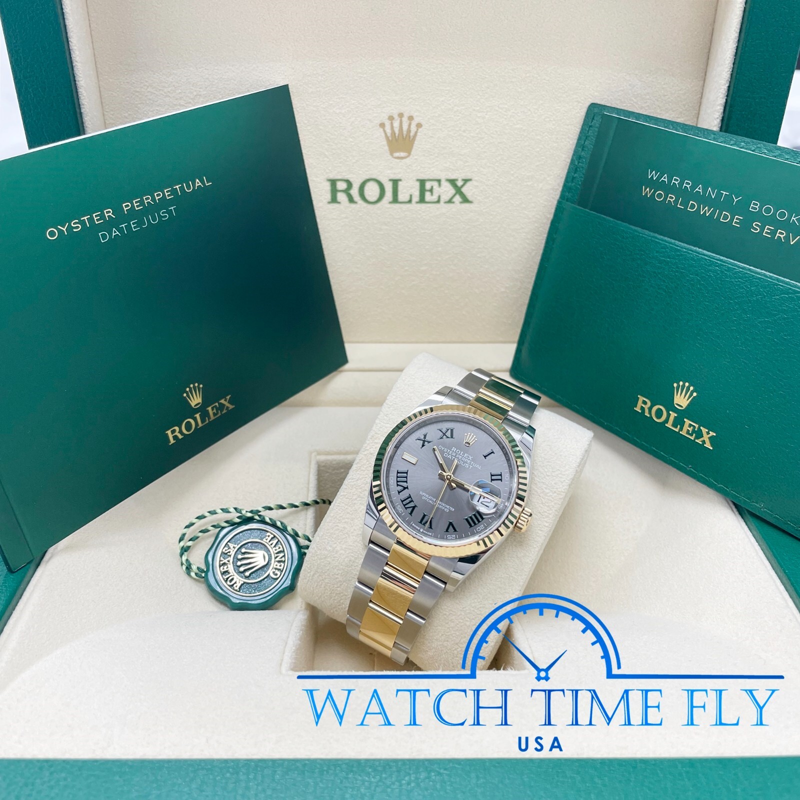 Rolex 126233 Datejust 36mm Two-Tone Steel/Yellow Gold Fluted Bezel Wimbledon
