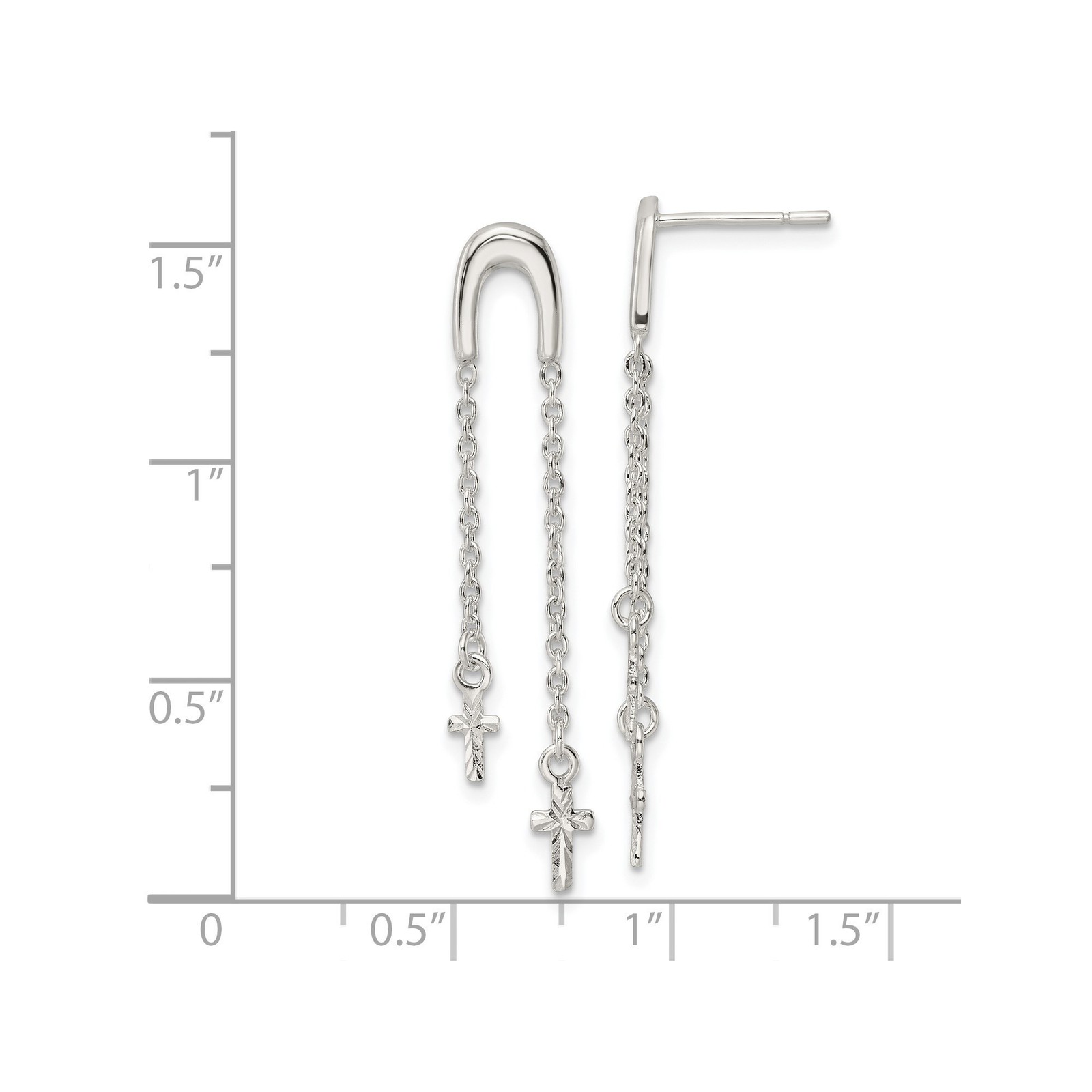 Sterling Silver Cross Pendant Necklace Layered Chains for Men Women Jewelry Set