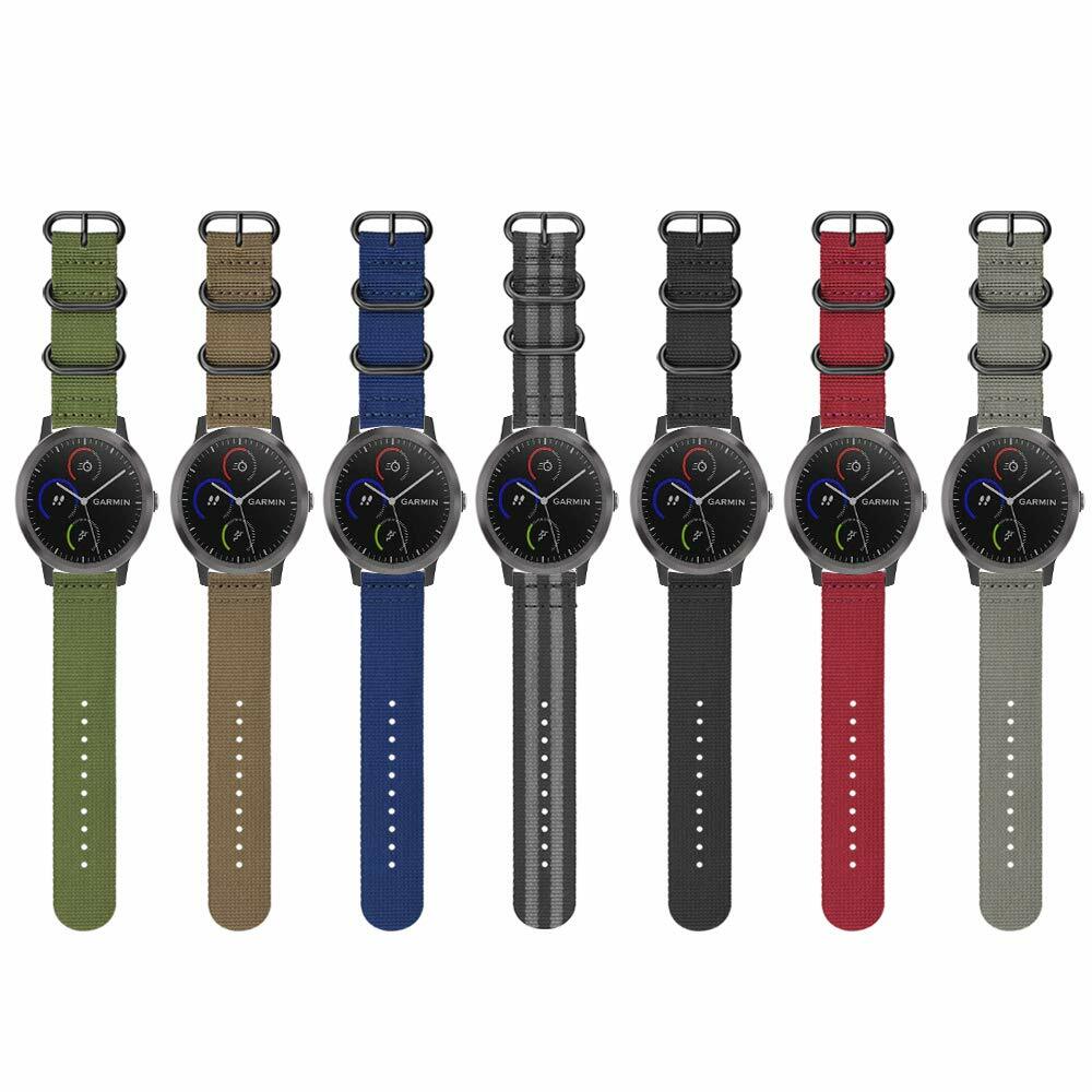 For Garmin Vivoactive 3 / Vivomove HR / Forerunner 245 645 20mm Band Nylon Strap
