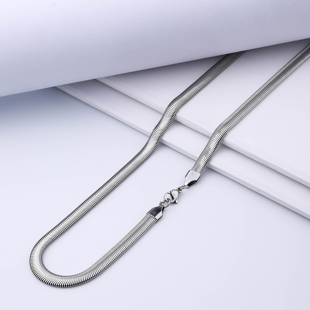 Silver Plated Flat Snake Chain 18- 24 In Necklace Men Women Jewelry 2-4 mm USA