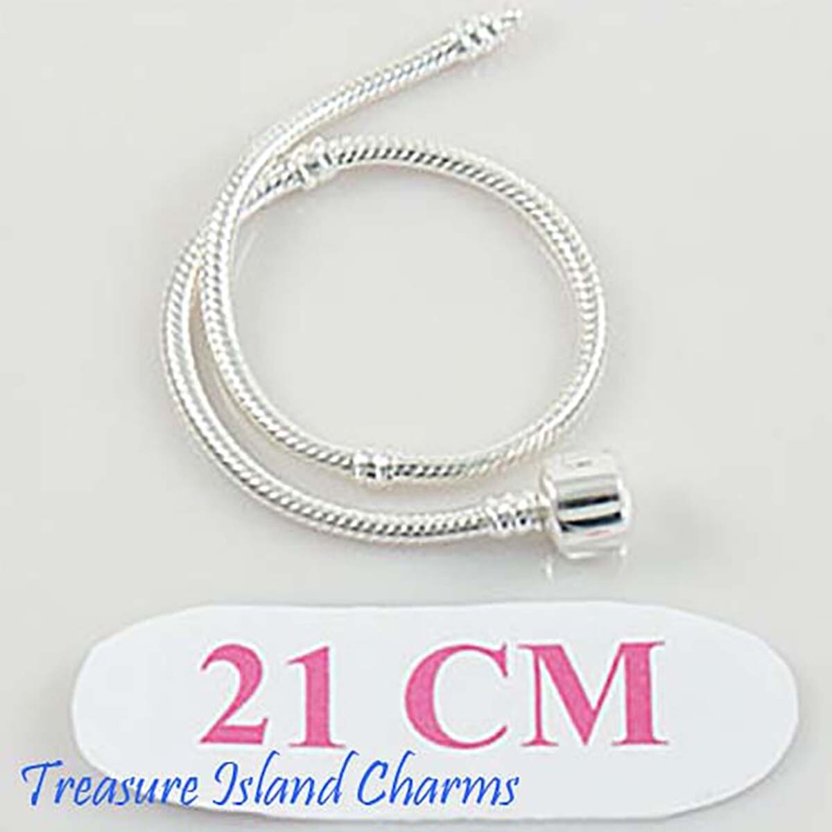 8.25″ 925 Solid Sterling Silver European Bracelet with Round Barrel Clip 21 cm
