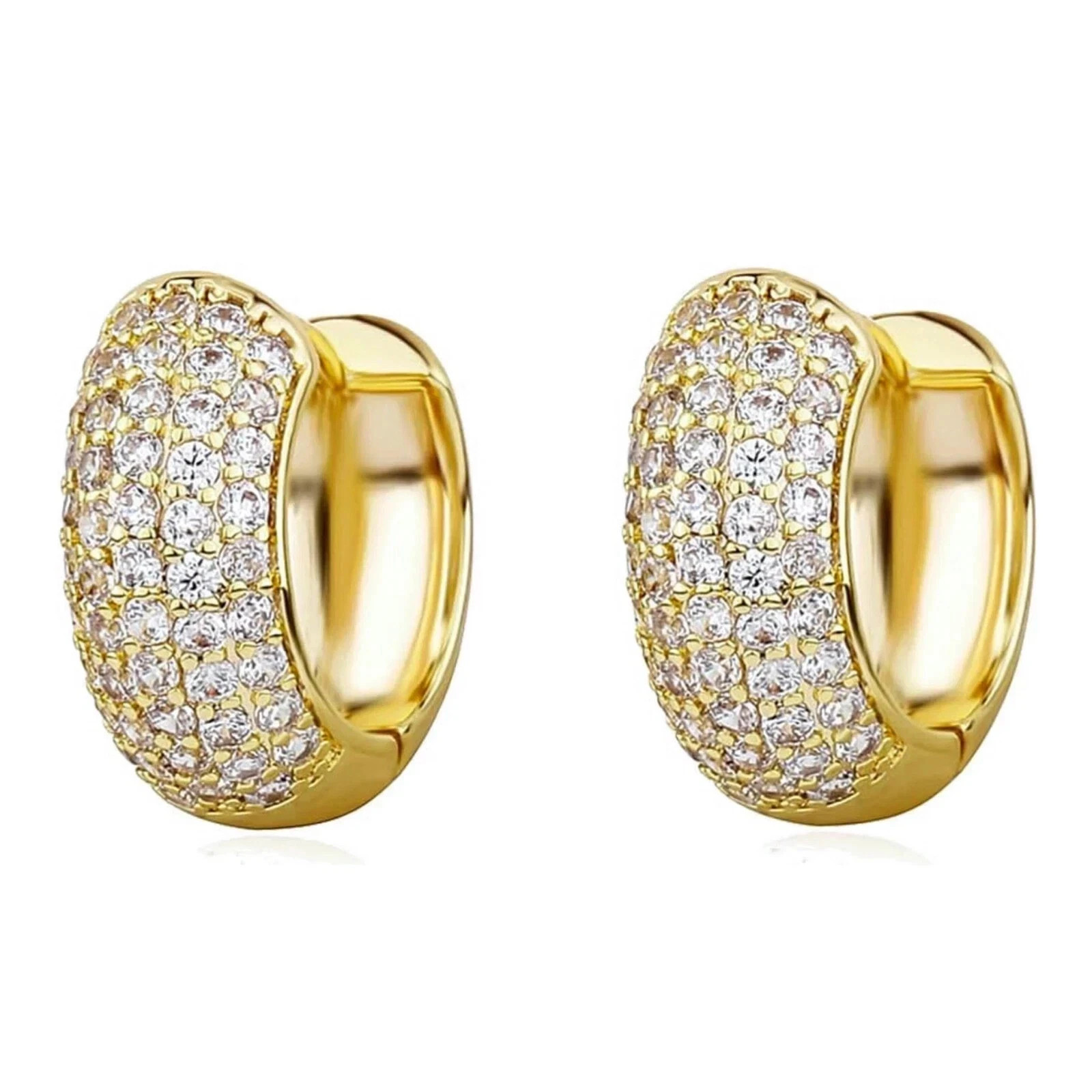 Men’s Engagement Hoop Earrings Round Cut Simulated Siamond 925 Starling Silver