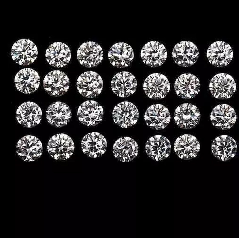 Certified 1.3 mm Round Cut CVD Diamond D Color IF Clarity 7 Pcs Diamond Lot