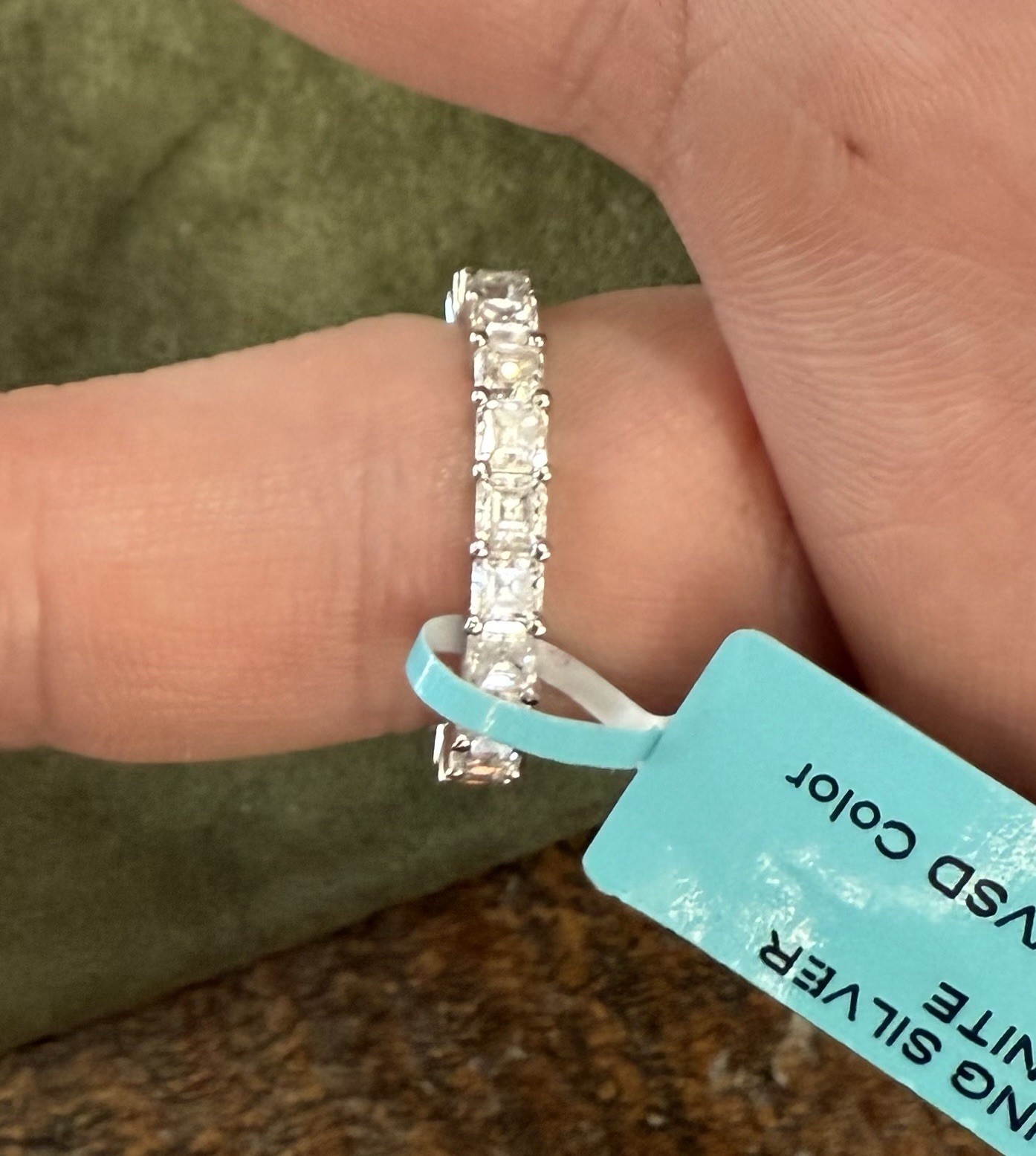 Engagement Wedding SIZE 8 Moissanite Ring 925 Sterling Silver $500 Retail Rap
