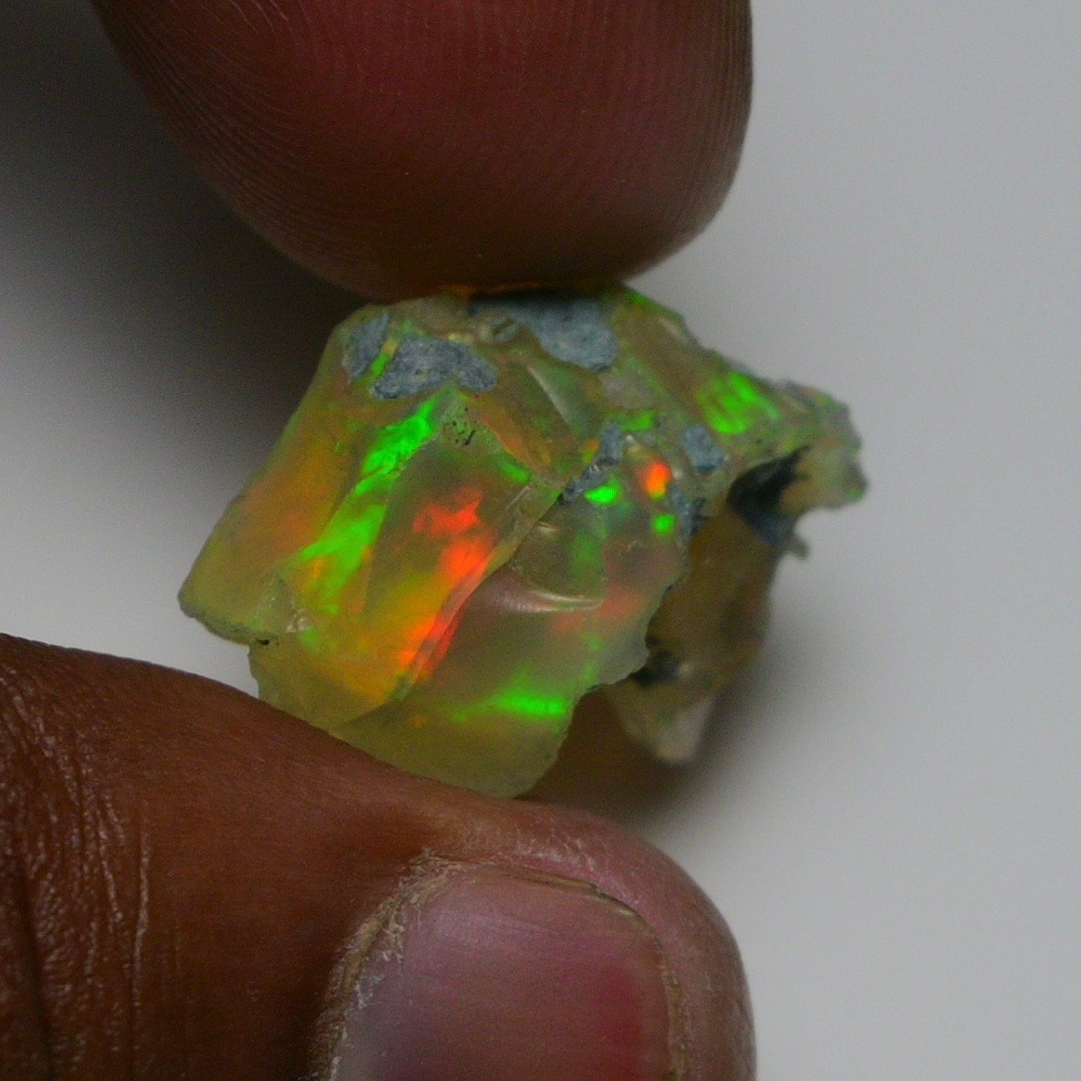 Jewelry Grade Black Opal Rough 13.90 Cts, Natural Ethiopian Raw, Neon Fire Opal