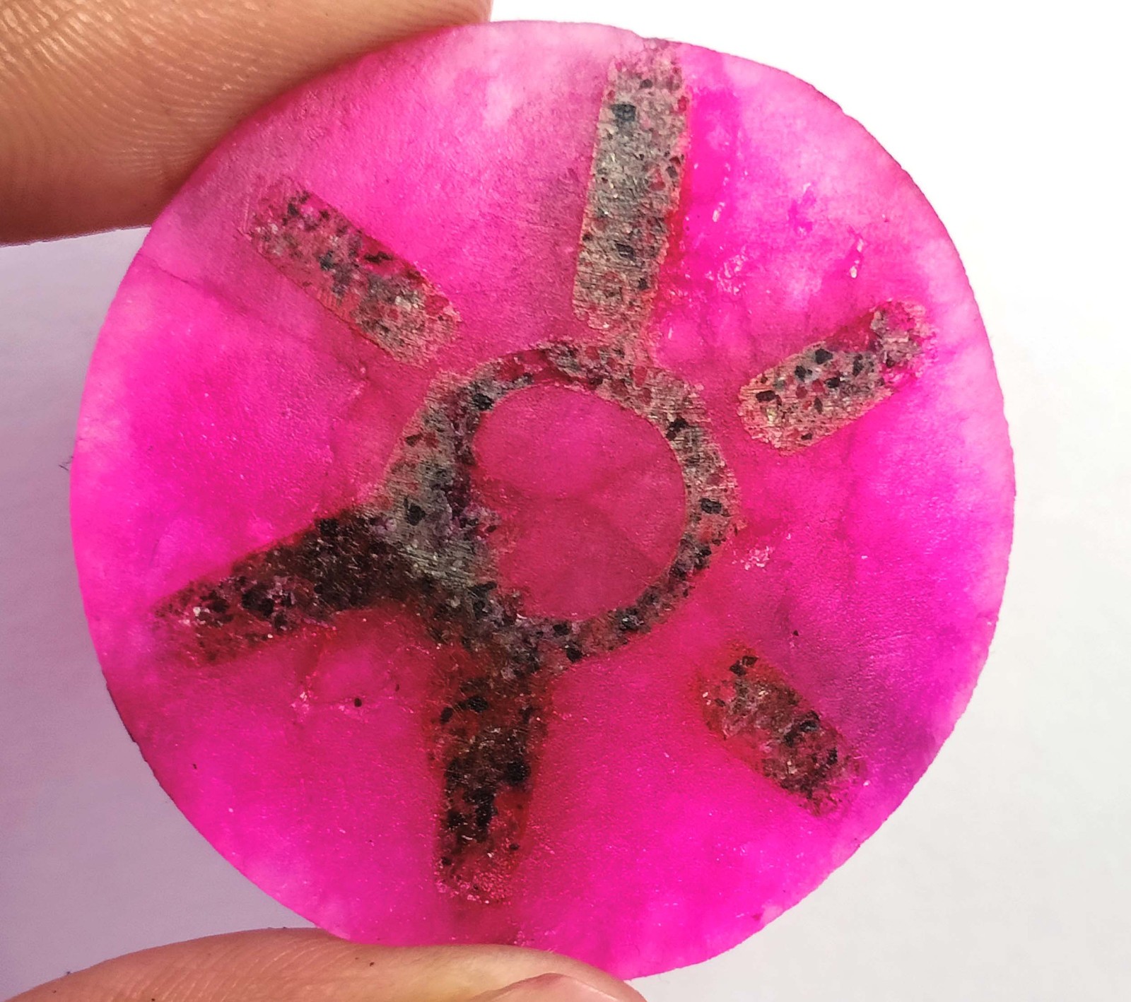 Finest 78.30 Ct Natural Red Ruby 6 Rays Trapiche Round Cut EGL Gemstone 6YGF