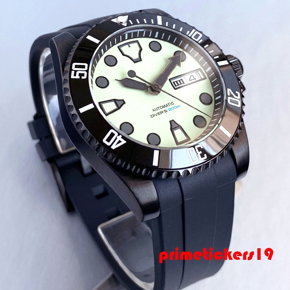 Tandorio NH36 Full Lume Dial Black Pvd 40mm Sapphire Automatic Men’s Watch Date