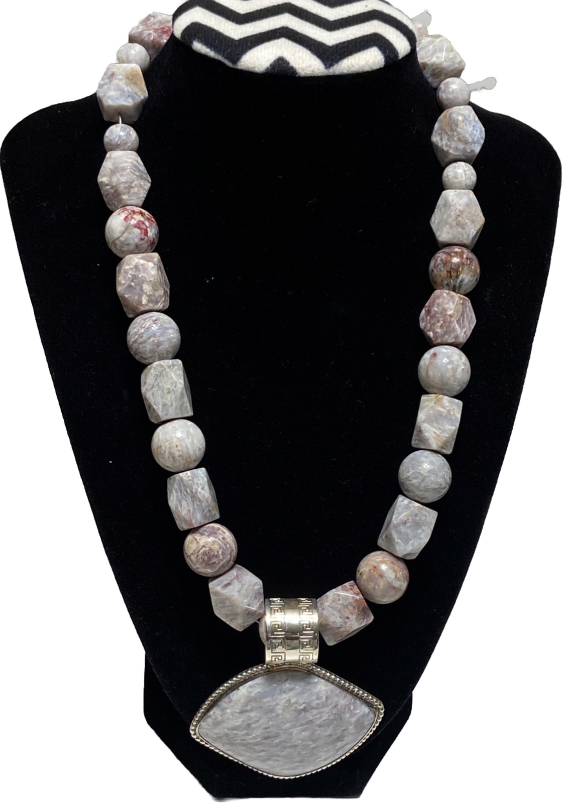 Signed Jay King DTR 925 Sterling Silver Beaded Necklace And Pendant