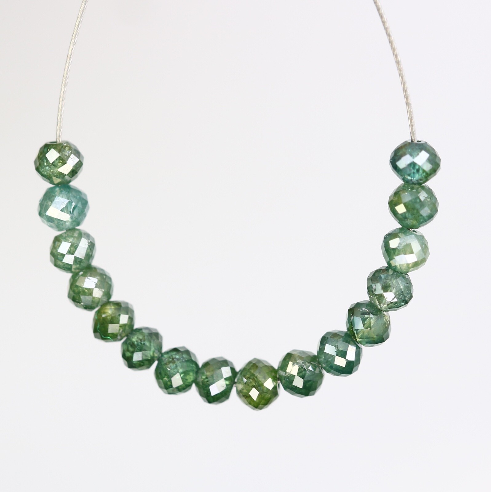 2.61 2.70 to 2.90 MM Treated Green Beads Natural Diamond For Bracelet