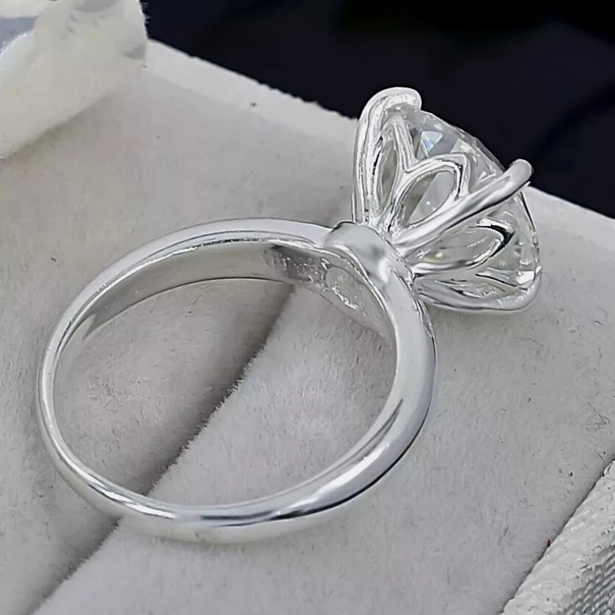 Certified Rare 6.70 Ct Round White Diamond Solitaire Ring 14K White Gold Plated