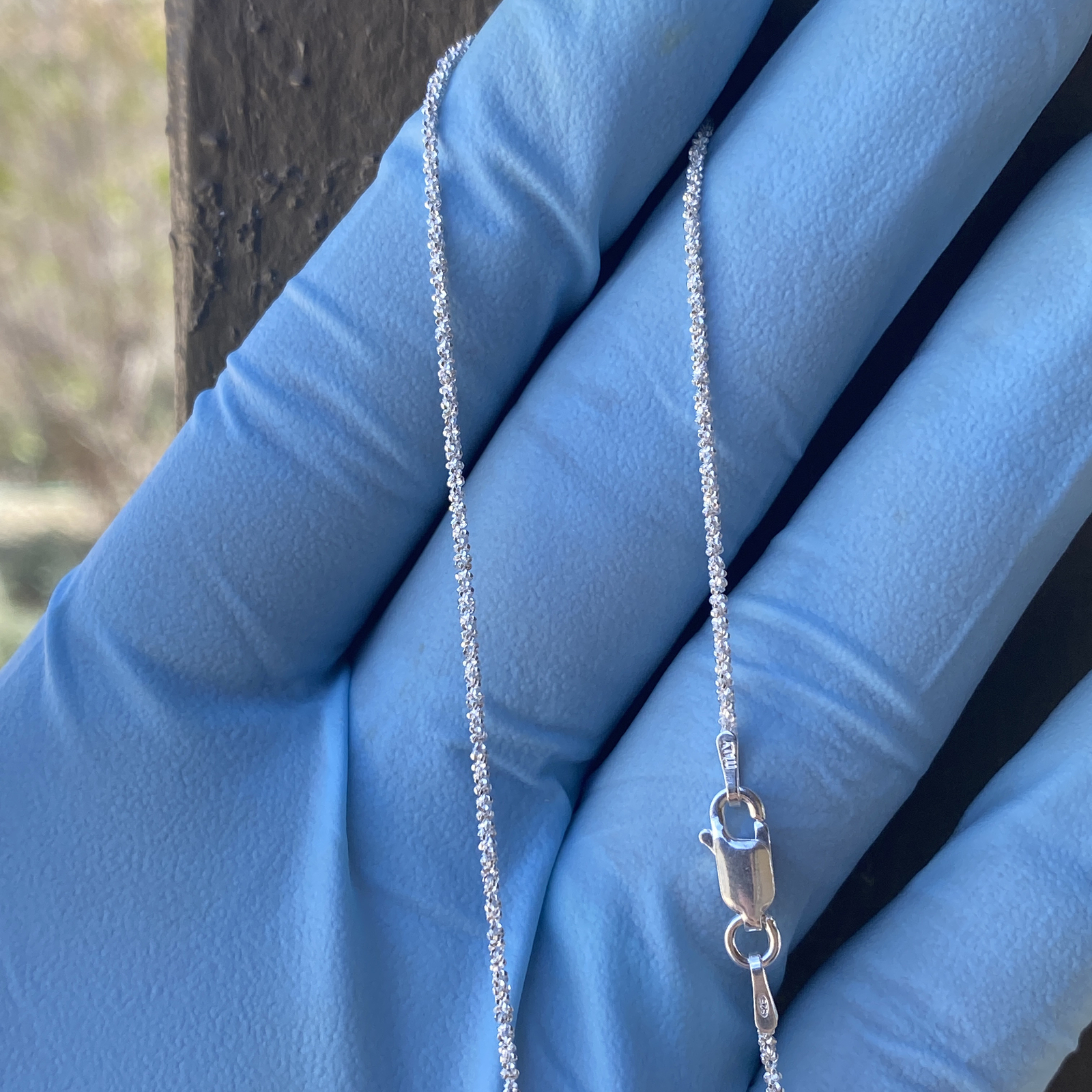 Solid 925 Silver Sparkle D/C Cut Margarita Box Rope Chain Necklace 1MM 14″-24″