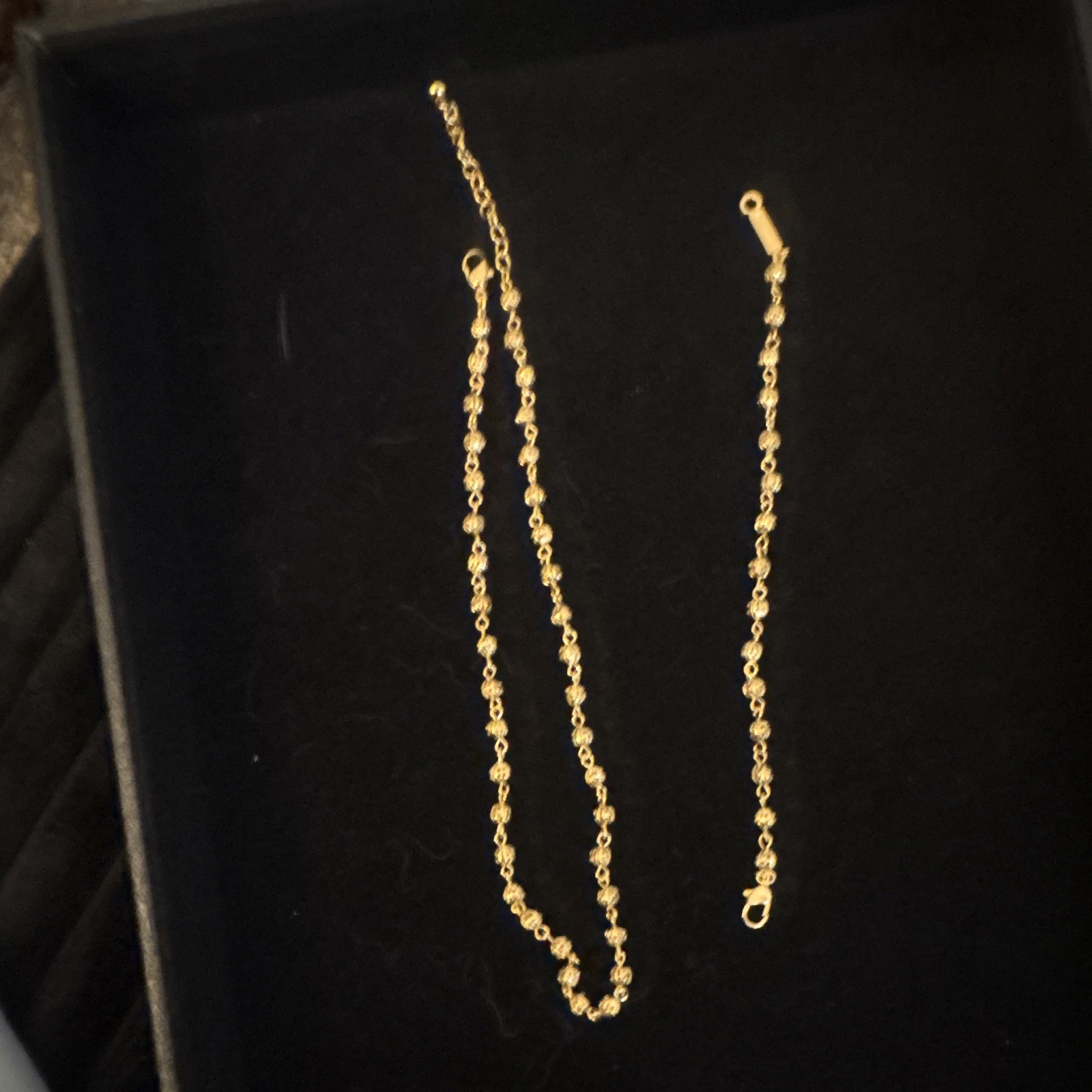Napier Signed Gold Tone bead ￼ Jewelry Set Necklace Bracelet & Earrings