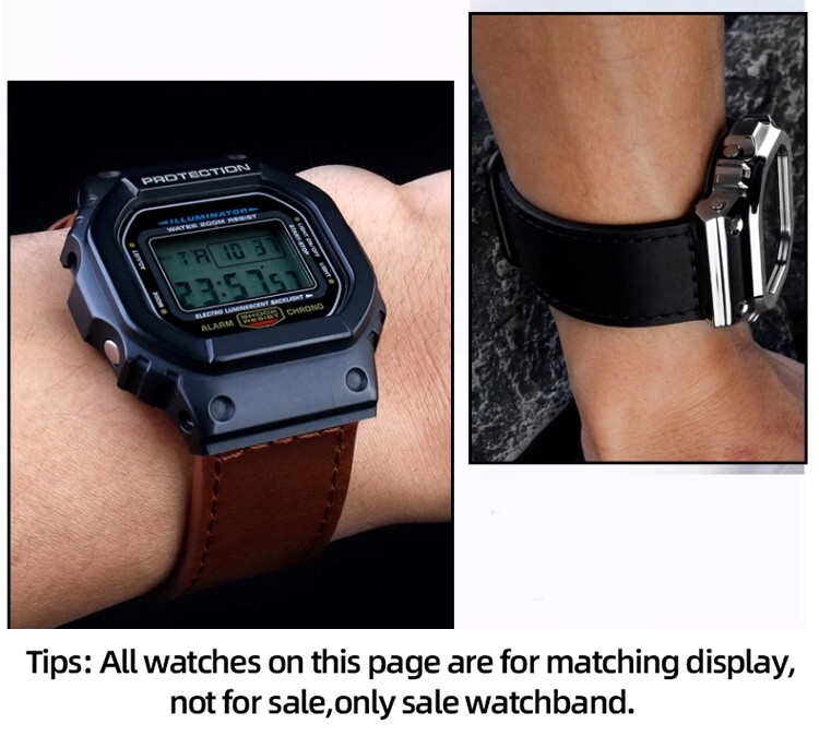 For Casio AE-1200 AE-1300 AE-1500 Retro Frosted Cowhide Strap Convex interface