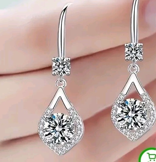 4 Carat Moissanite Hanging Earrings