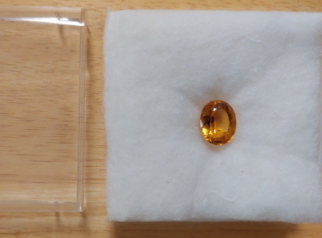 8.19 Cts STUNNING OVAL CUSTOM CUT NATURAL CITRINE LOOSE GEMSTONE with Case.