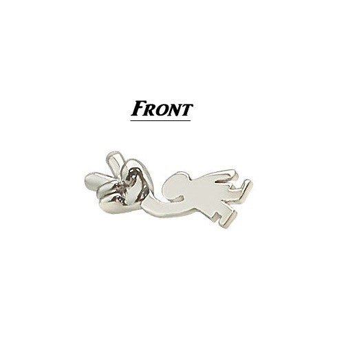 Victory Boy Pendant White Gold Plated Sterling Silver Charm – No Chain