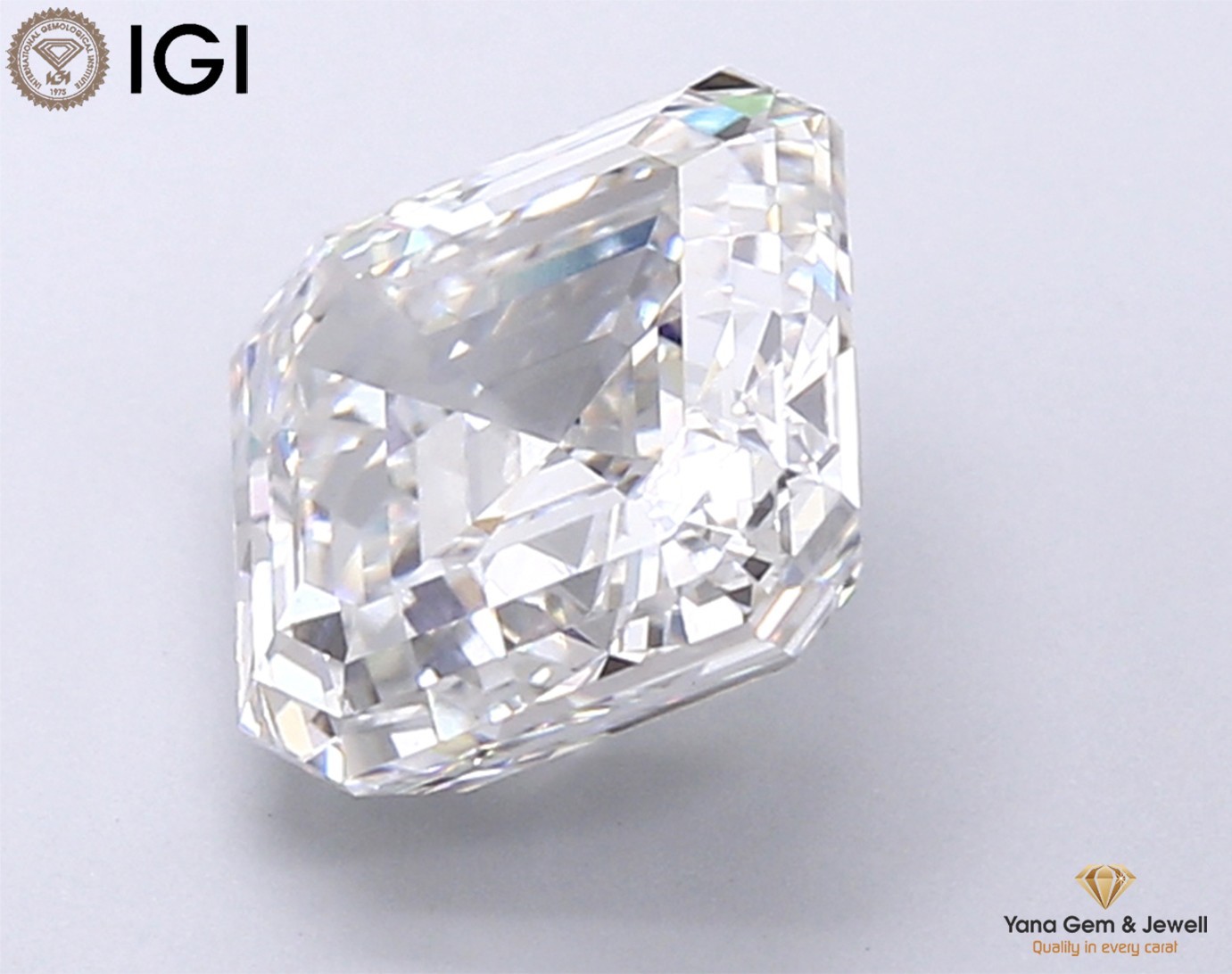 CVD Lab Grown Diamond VS1 Clarity F Color Asscher Cut 1.50 Carat IGI Certificate