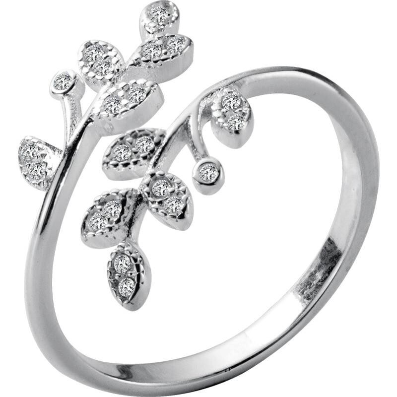 Leaf Branch Design 0.12CT Round Lab-Grown Diamond Women’s 950 Platinum Wrap Ring