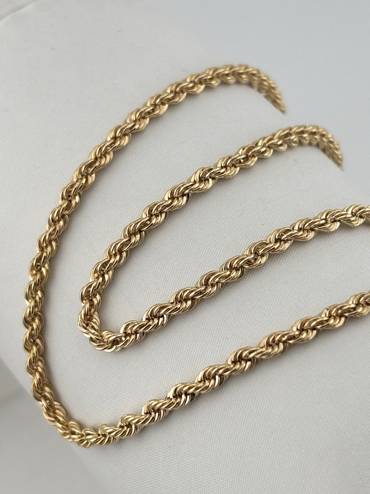 9ct Yellow Gold 2.8mm Italian Rope Chains 16 – 24 Inch Hallmarked