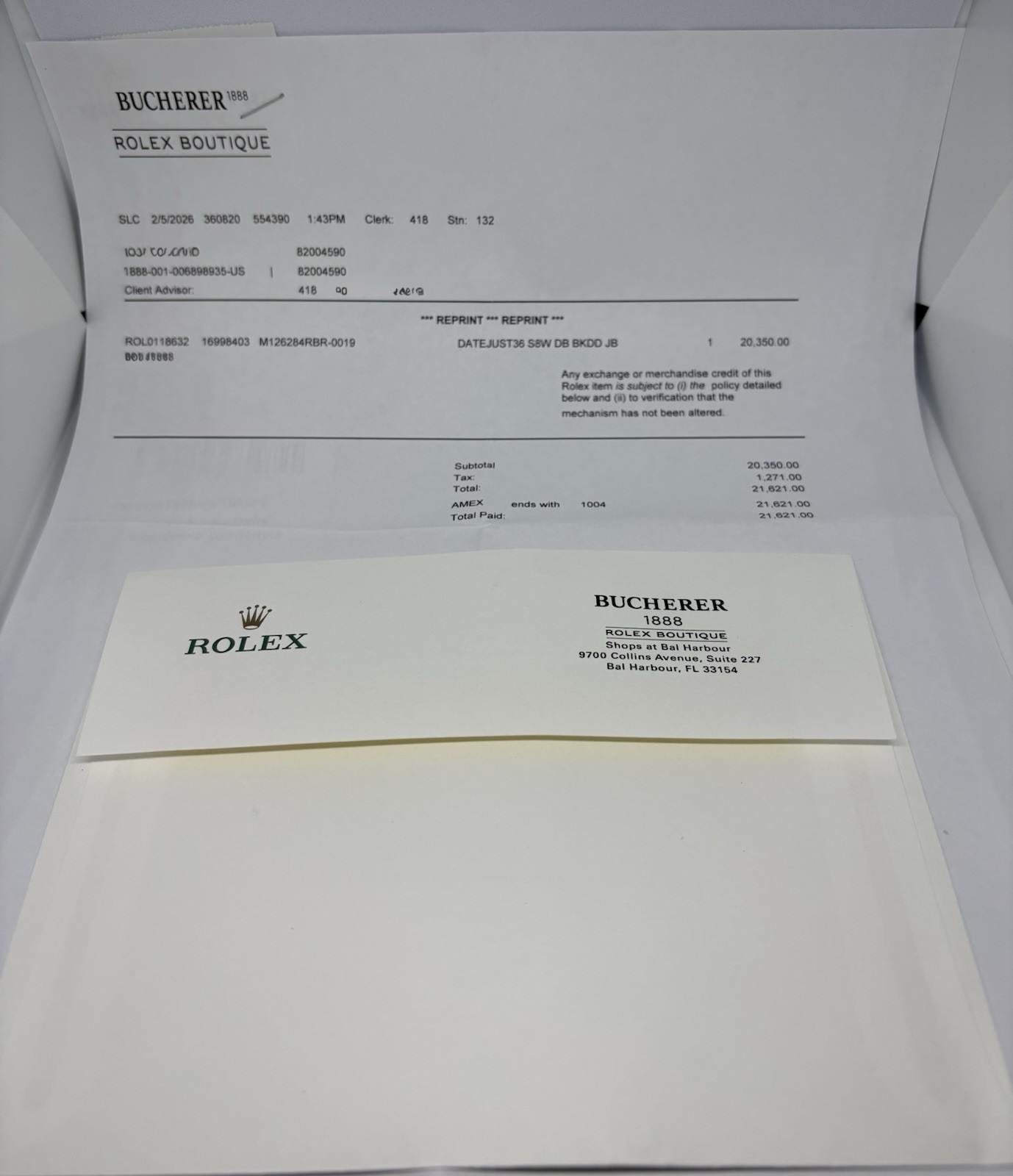 Rolex 36mm Datejust Jubilee Link 15.5mm 126200 126234 100% Authentic (Priced EA)