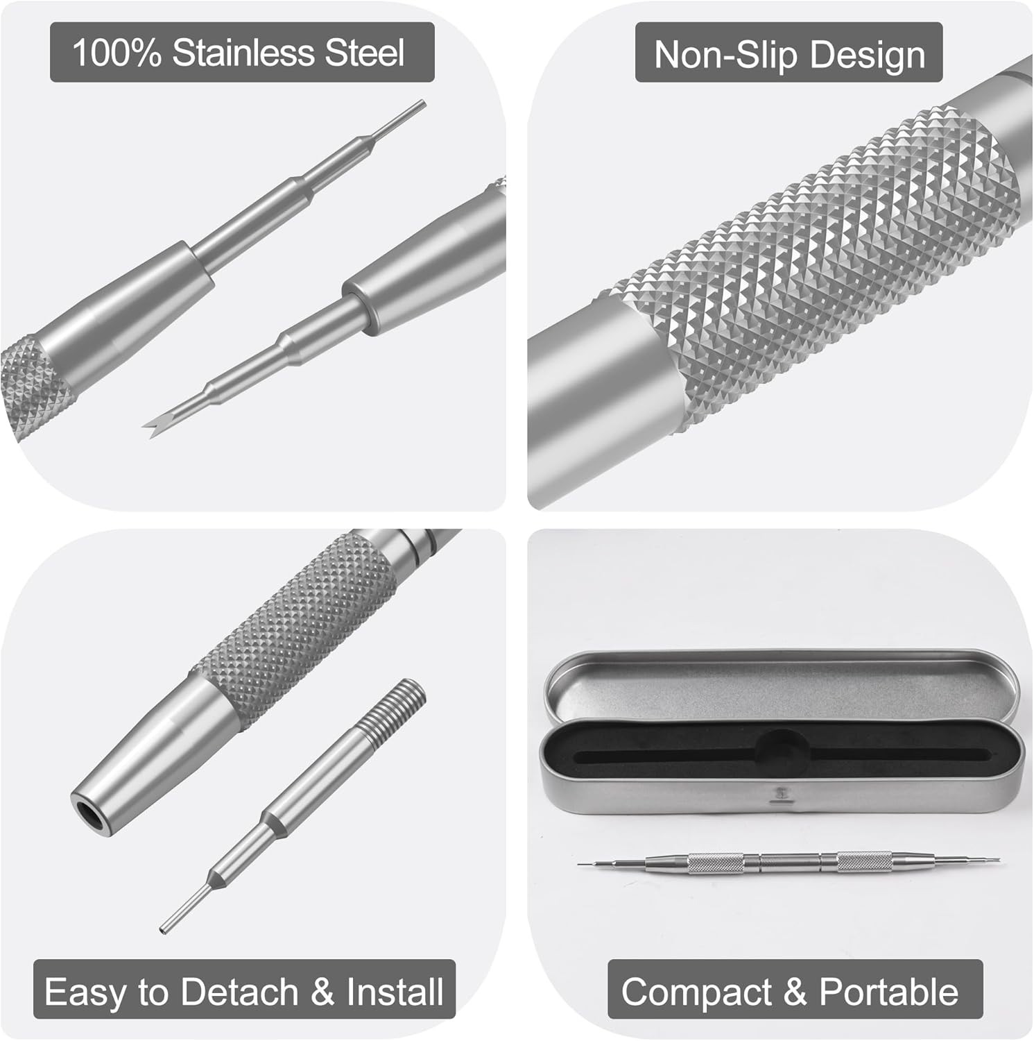 6767-F Watch Spring Bar Tool – Springbar Watch Tool Long Stainless Steel Handle