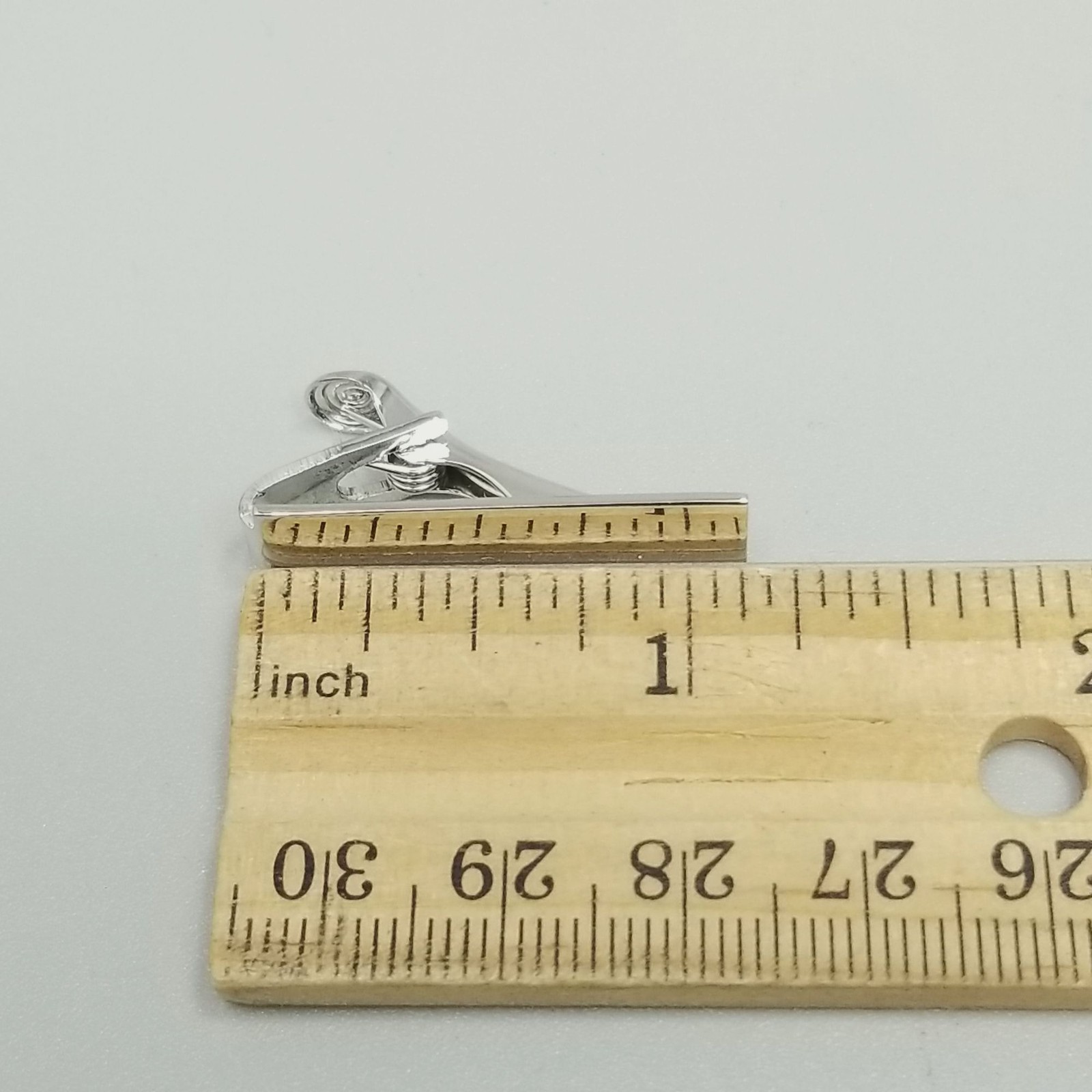 Vintage Sterling Silver Tie Bar Clip Foster Small 1 Inch Minimal Polished