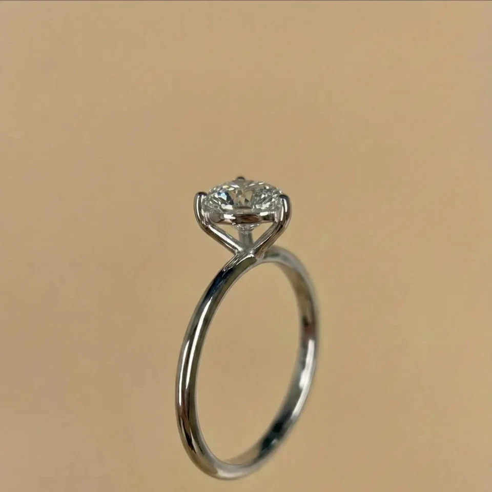 1.00Ct Heart Cut Lab Grown IGI Certified Diamond Ring Solid 925 Sterling Silver