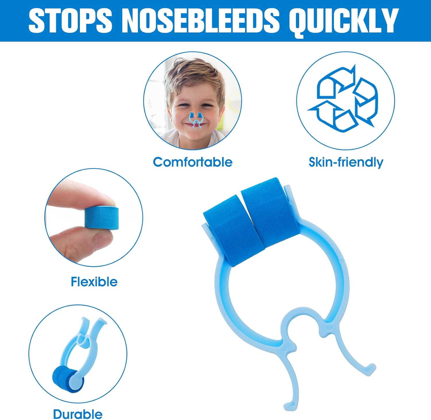 10 Pieces Nose Stop Clips, Nose Bleed Stopper Swimming Nose Clip for Adult an…