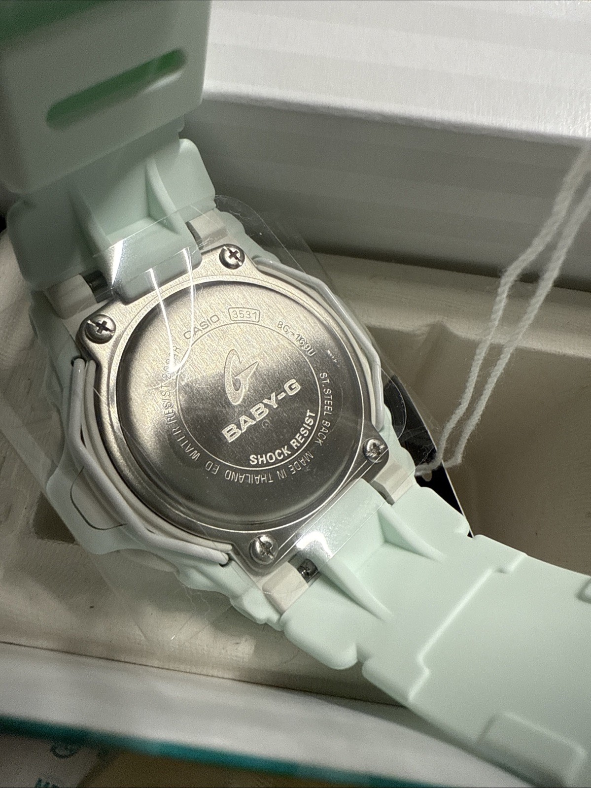 Casio Baby-G BG169U-3D Women’s Digital Watch Mint Green Clear Resin 200M New