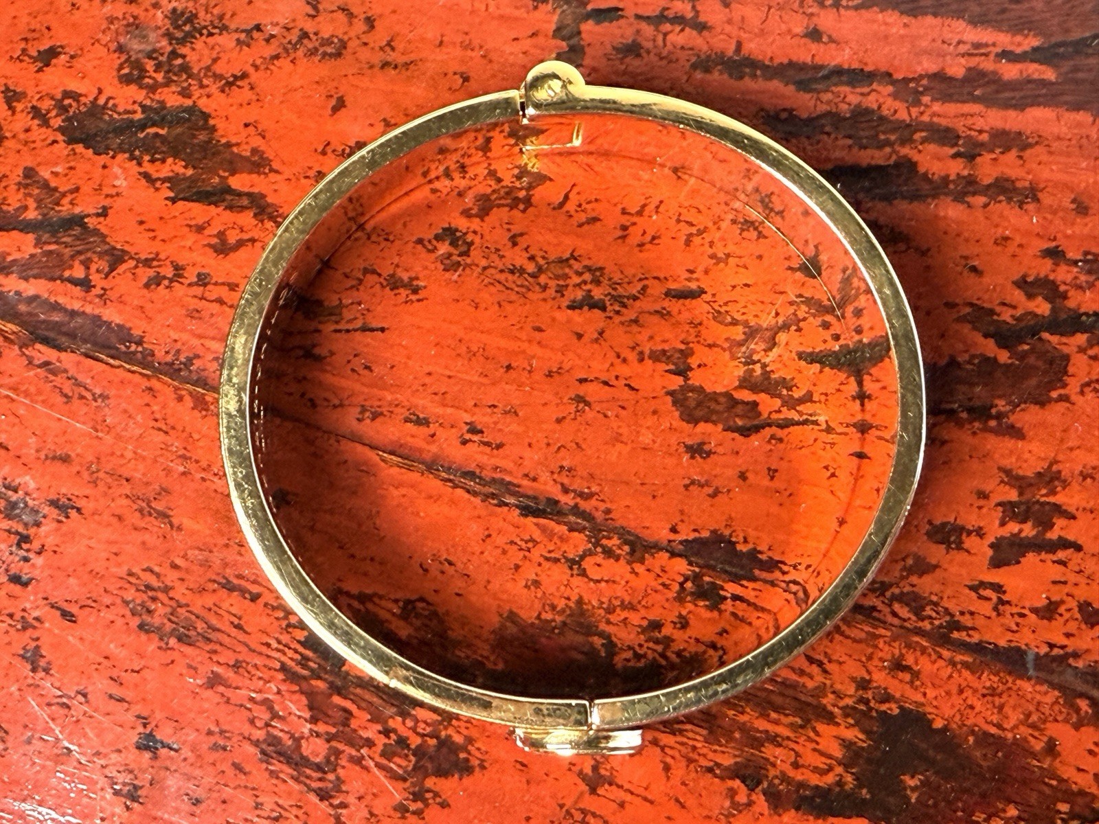 MACKENZIE CHILDS Courtly Check Metal and Enamel Hinged Bangle Cuff Bracelet