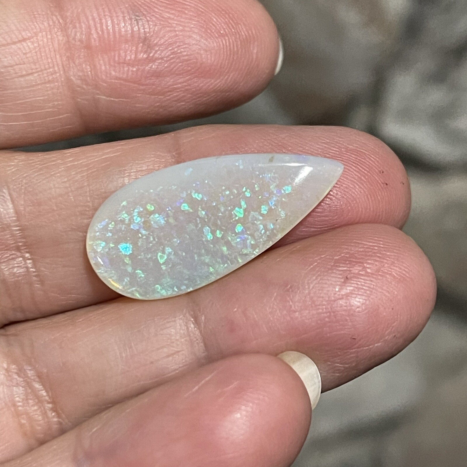 8.15ct 27.4c12.6×3.7mm Fine Australian Crystal Pipe Opal Teardrop Cabochon Gem