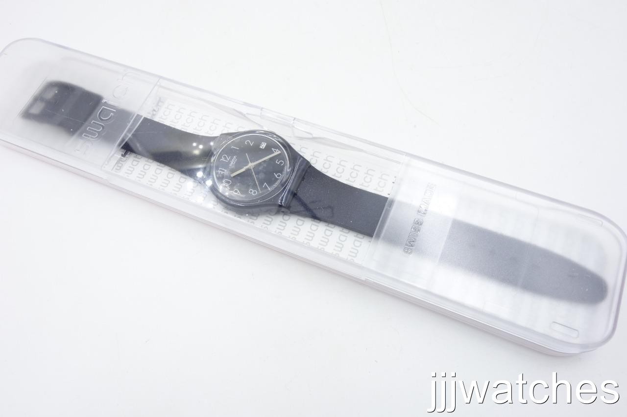 New Swatch Swiss Originals NAITBAYA Navy Blue Metallic Date Watch 34mm GN414 $75