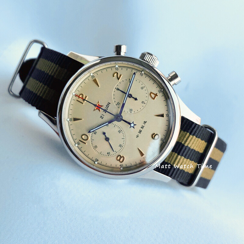 Seagull 1963 ST1901 Venus 40mm Chronograph Sapphire, Display Back, 2 Straps BNIB