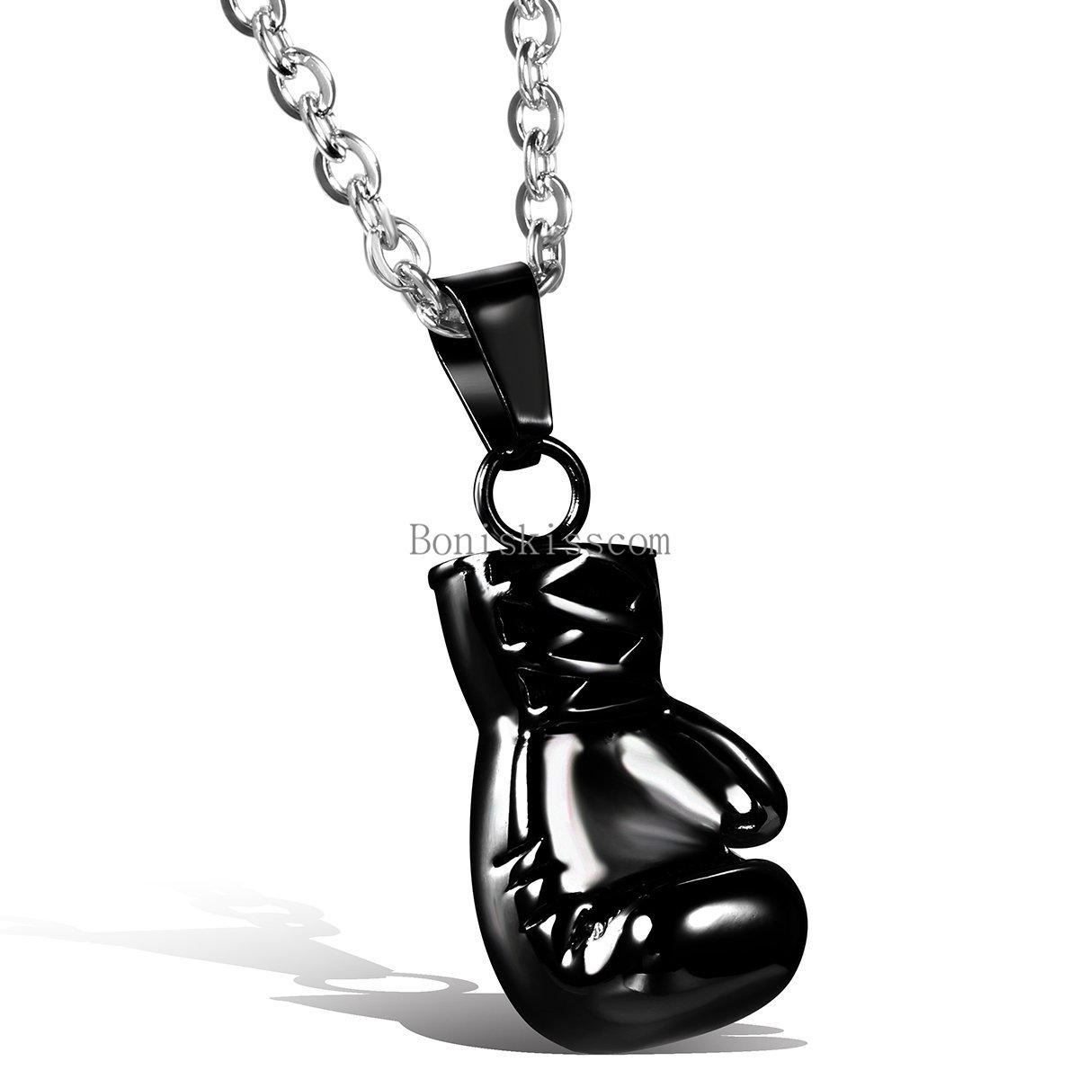 Rocky 3D Boxing Glove Charm Stainless Steel Men’s Pendant Necklace 22inch Chain