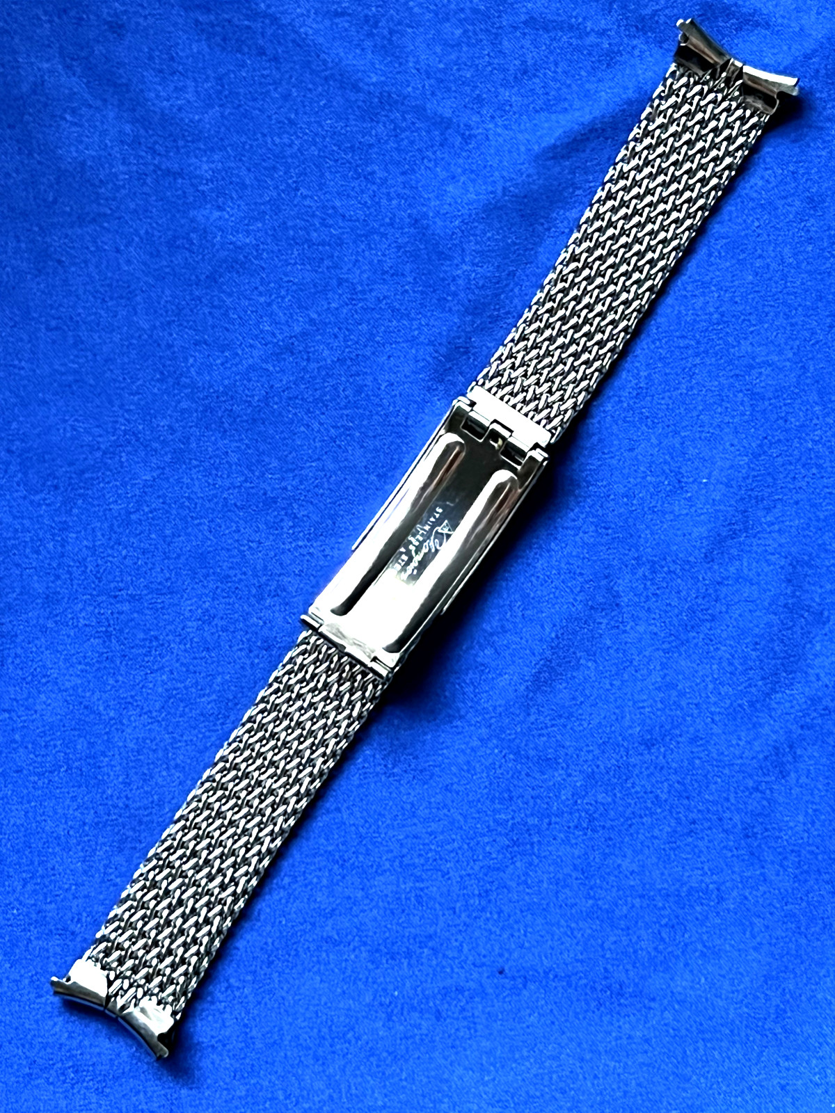 OMEGA, Stainless Steel Shark Mesh BAND, 19mm Fixed Curved Ends, 1960’s-70’s, NOS
