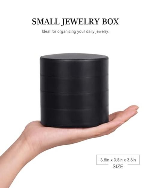 Jewelry Organizer, Small Jewelry Storage Box Earring Holder for Women, 5 Black