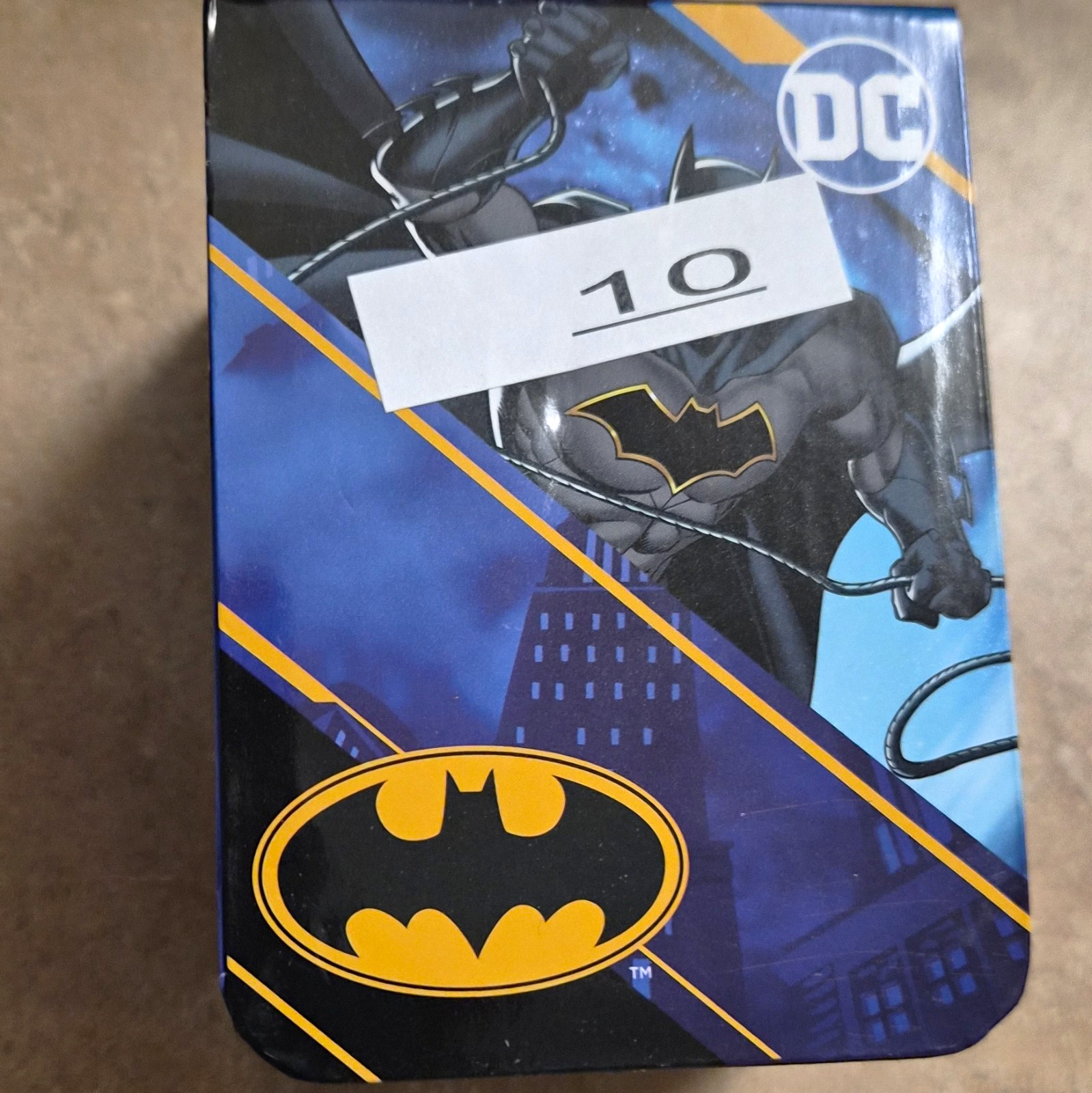 DC Comics Batman Analog Quartz Wristwatch Black/Gold Logo Dial Leather 40mm Box