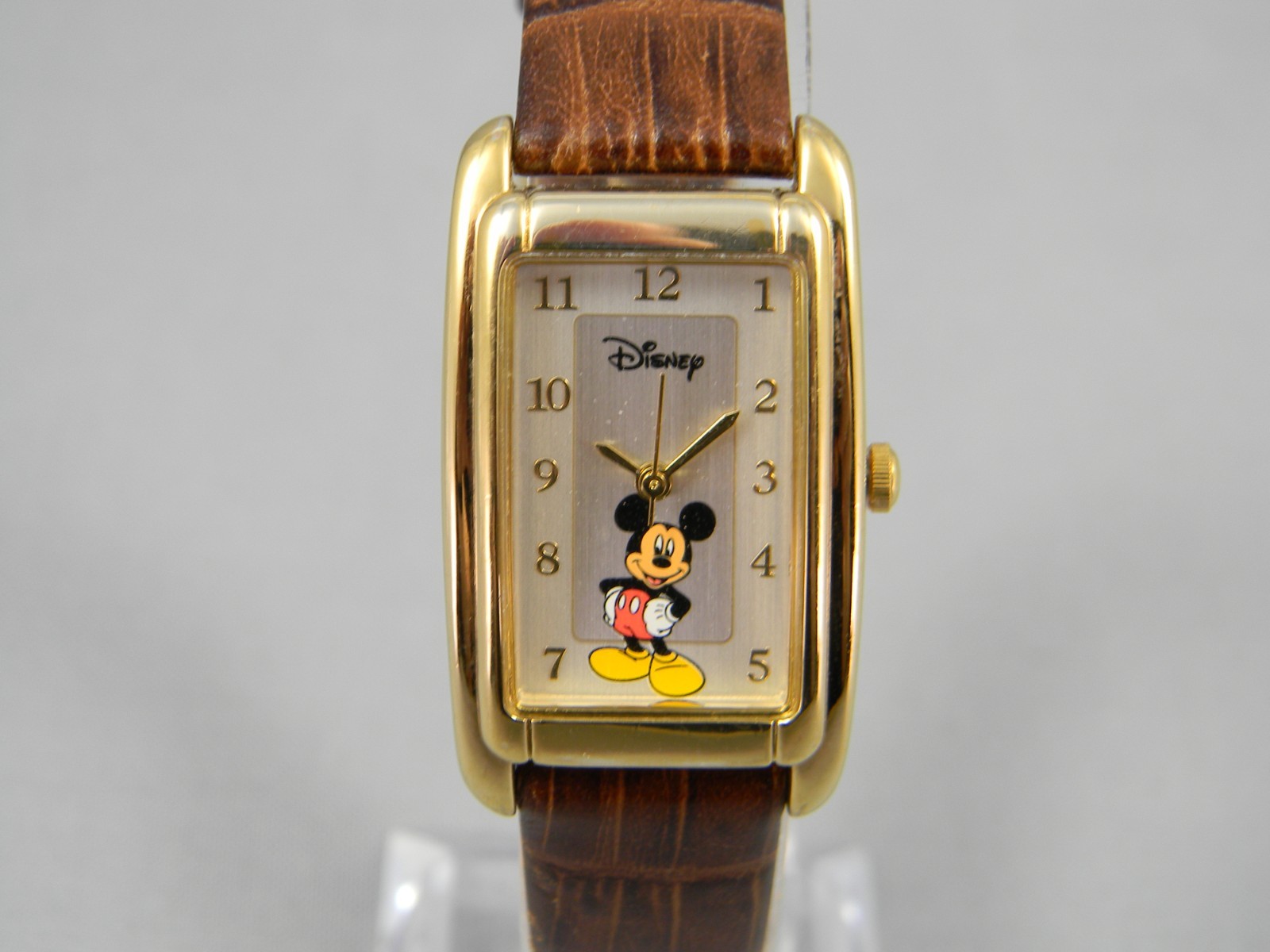 Disney Mickey Mouse Tank Watch Women SII Marketing 21x29mm Leather New Battery