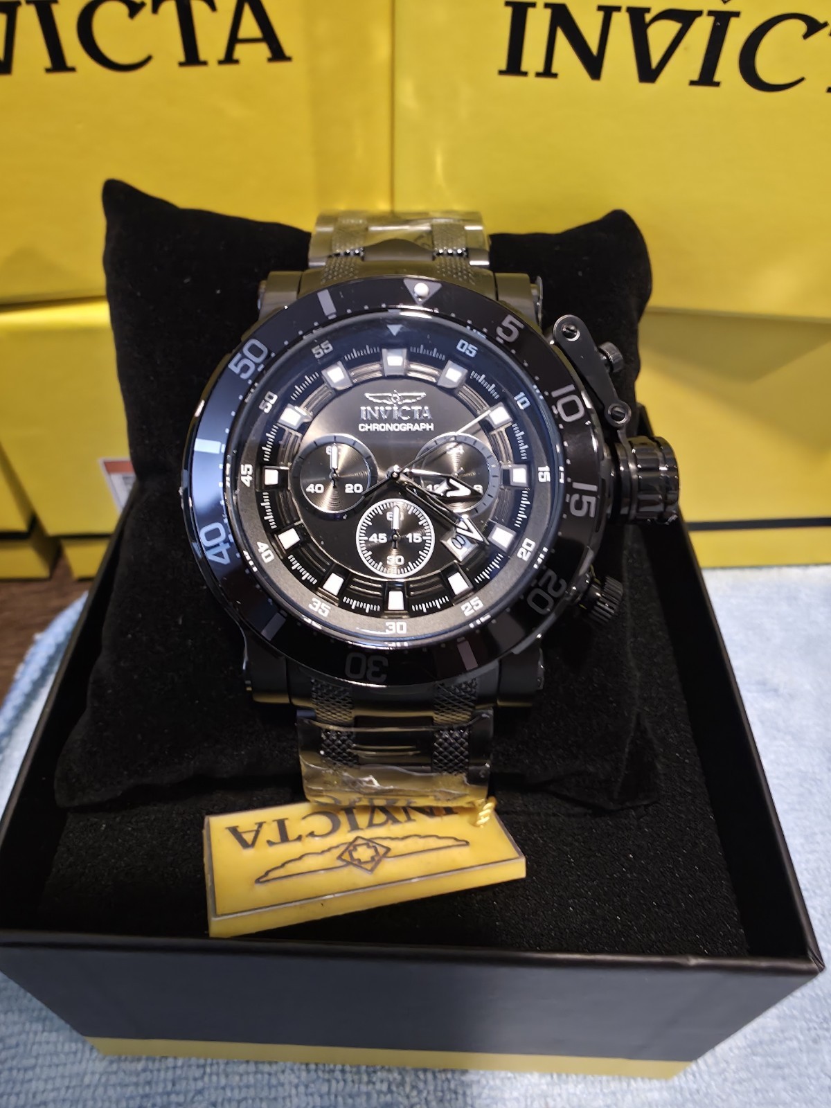 Invicta Coalition Forces Night Hawk Chronograph Black Stainless Steel Men #32727