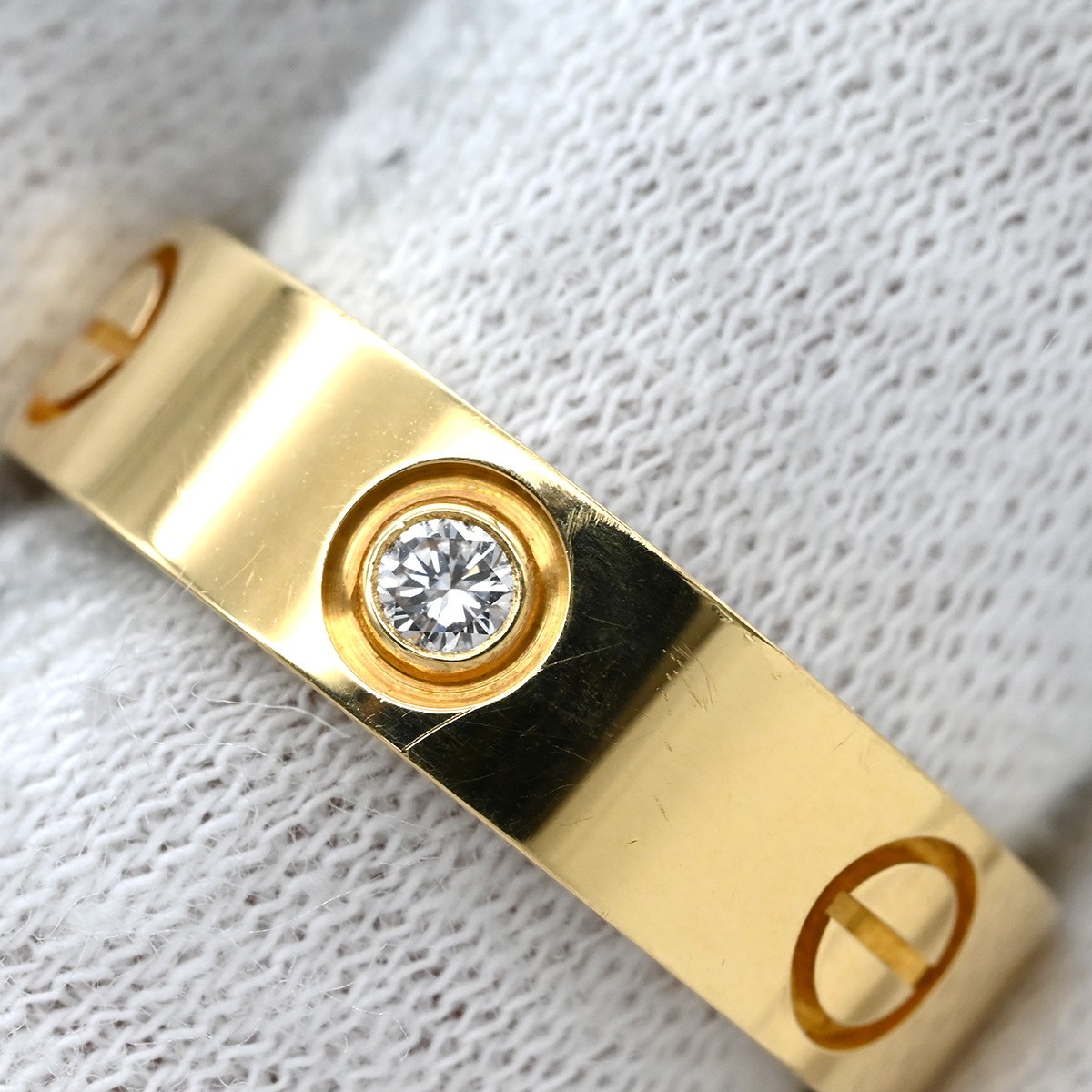 Cartier Ring Love Half YG #53 750 18K Gold 3P Diamond US6-6.25 B4032400 736795