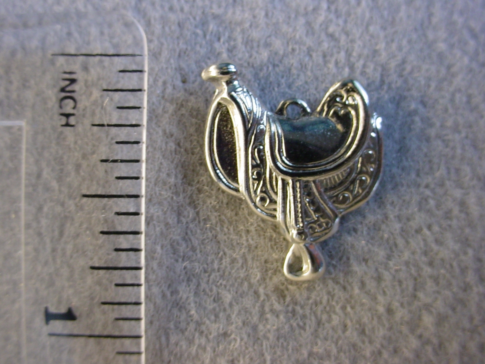 10 pieces Saddle Nickle Silver Charm – Cowboy – Western – New – Made in USA #69