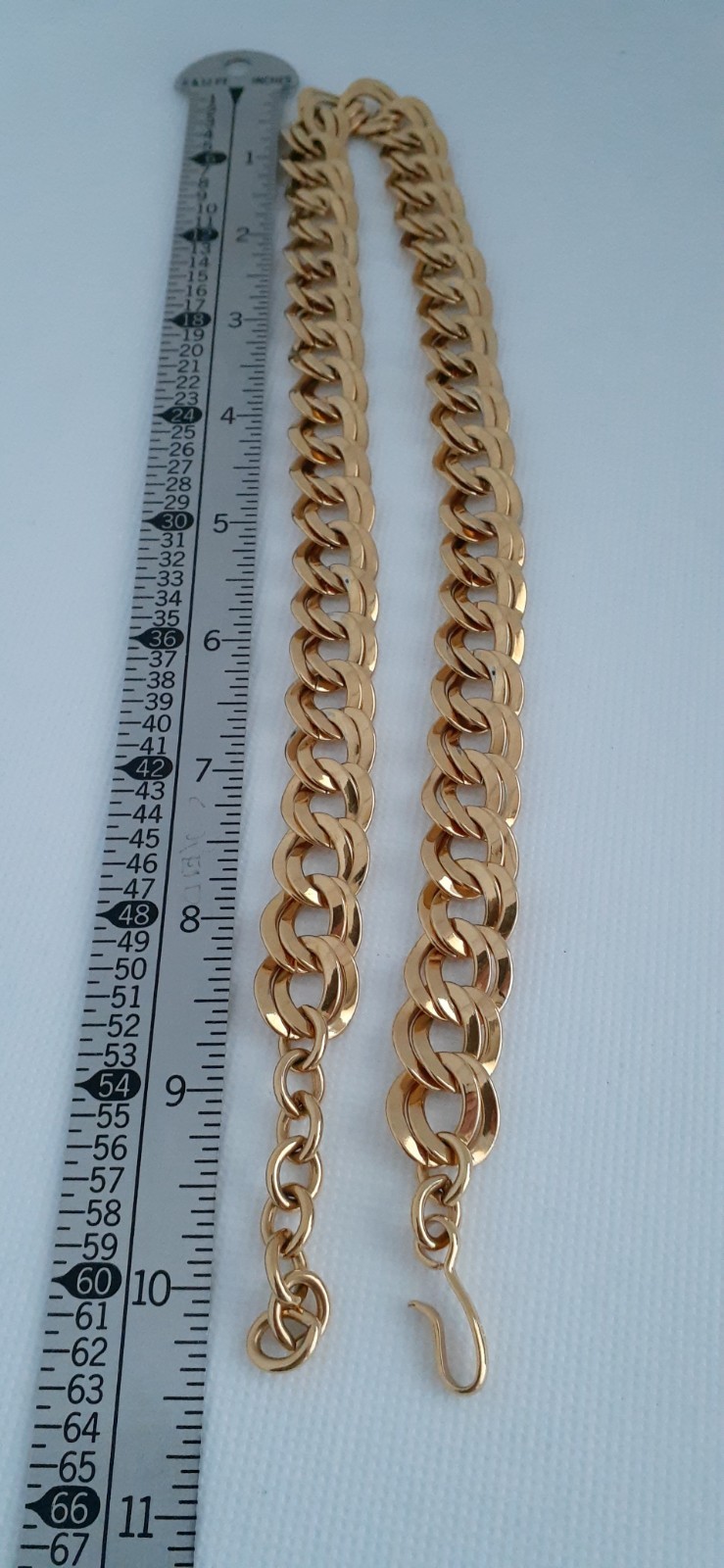 Vintage Monet Signed Double Curb Link Chain Necklace Gold Tone 21”