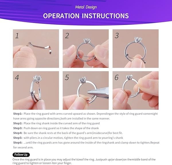 Filled Metal Ring Guard Set 12 Pack for Loose Rings, 3 Sizes, Gold Silver Colors