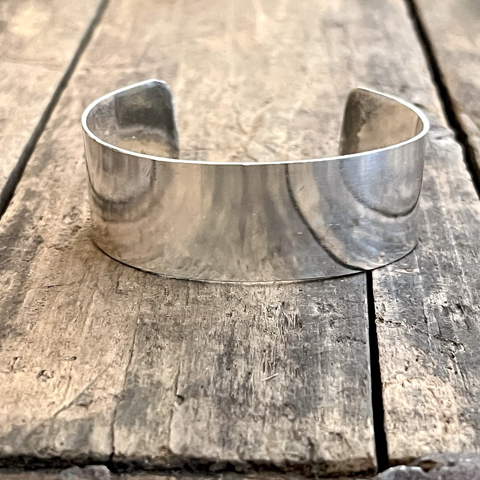 Vintage 925 Sterling Silver 27g Minimalist Cuff Bracelet 6.75 in Adjustable