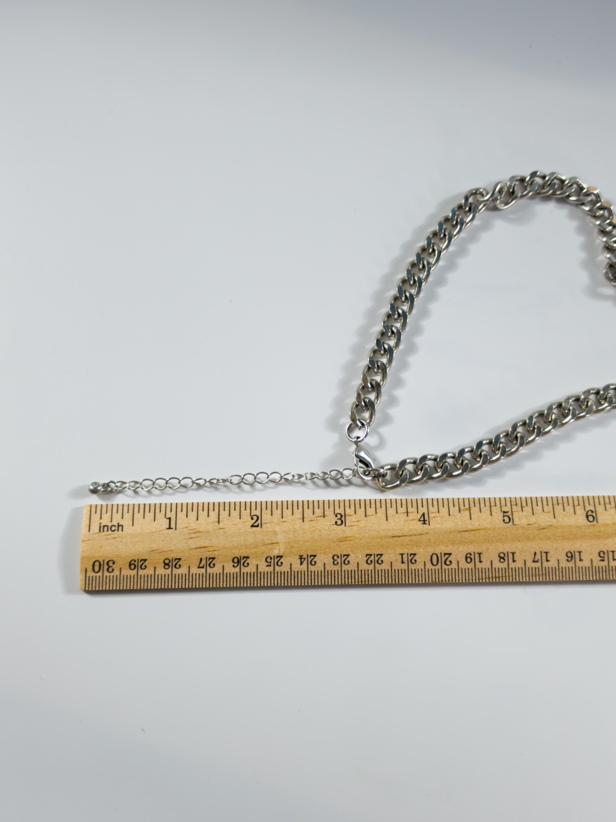 Chunky Silver Tone Curb Chain Necklace Carabiner Lock & Toggle Bracelet Set