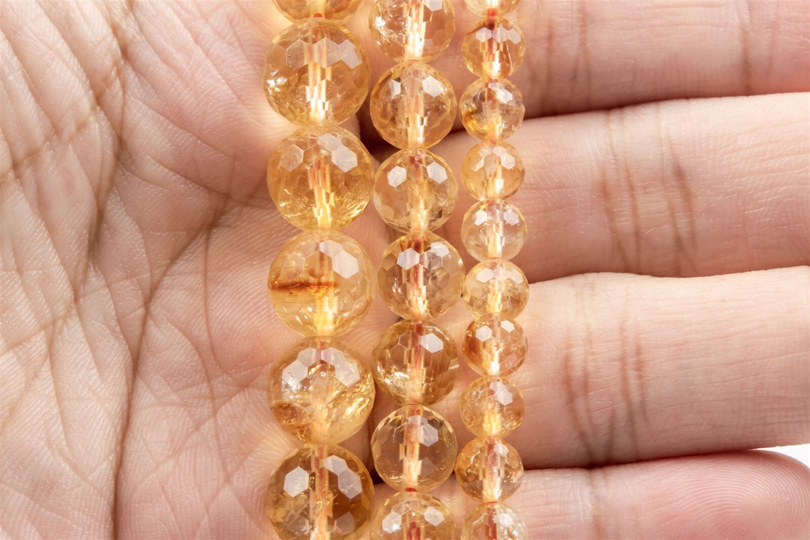 Natural Yellow Citrine Beads Grade AAA Micro Faceted Round Loose Beads 6/8/10MM