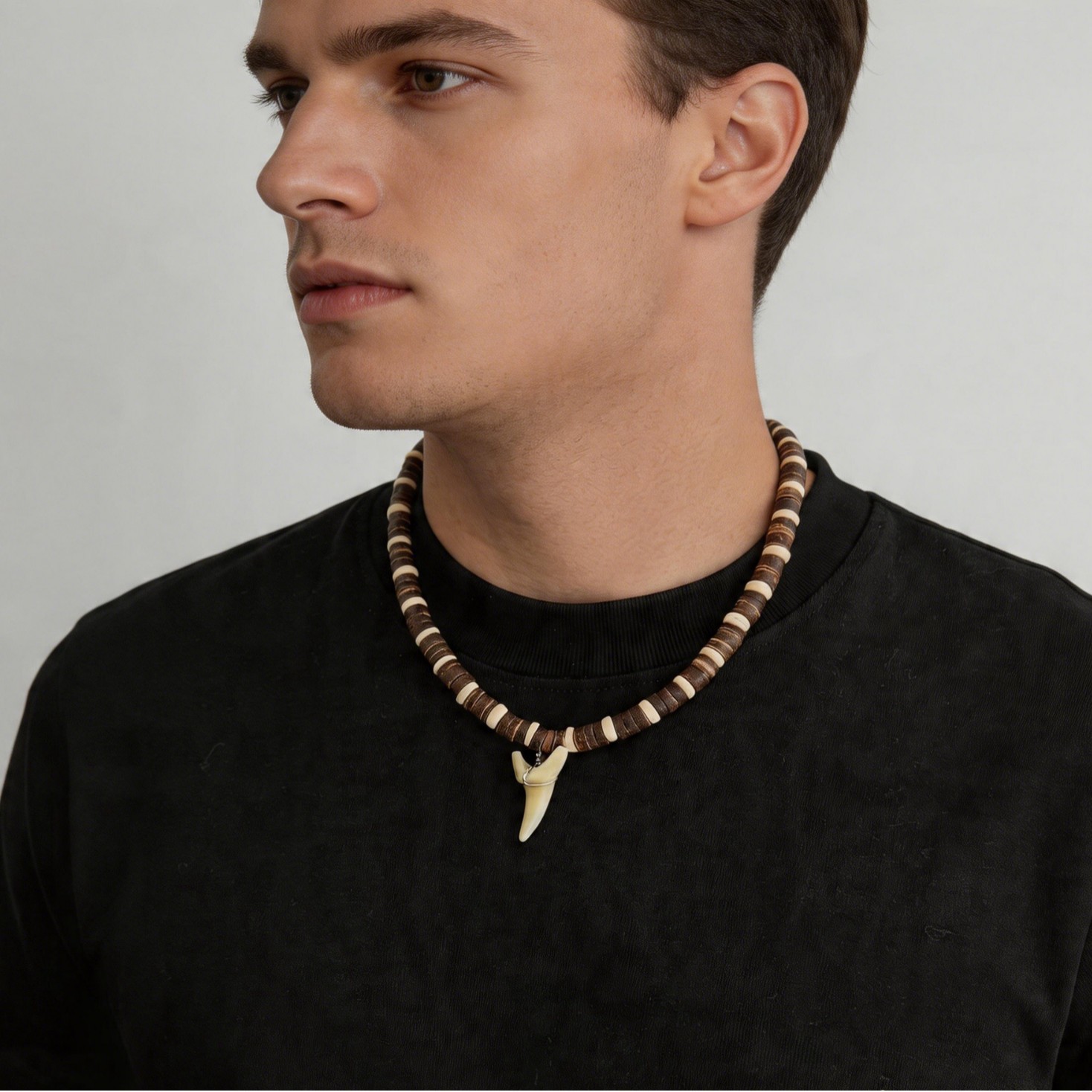 Retro Shell Bead Choker Resin Seashell Pendant Necklace for Unisex Adults