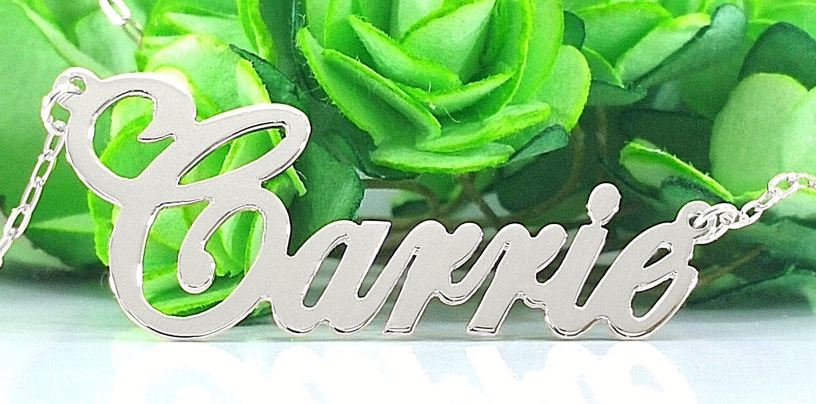 Custom Any Name Silver Plated Necklace Jewlery Carrie Style Gifts for Men Women