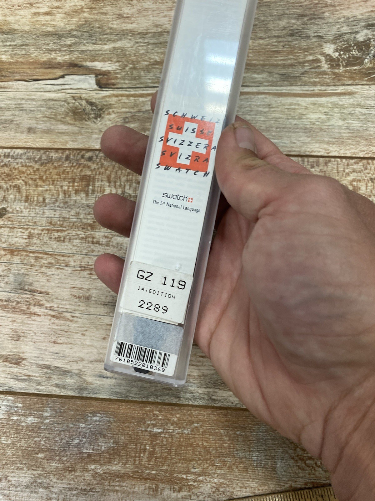 Swatch Rosso Su Blackout GZ119 Standard Gents 34mm NOS By Felice Varini Box