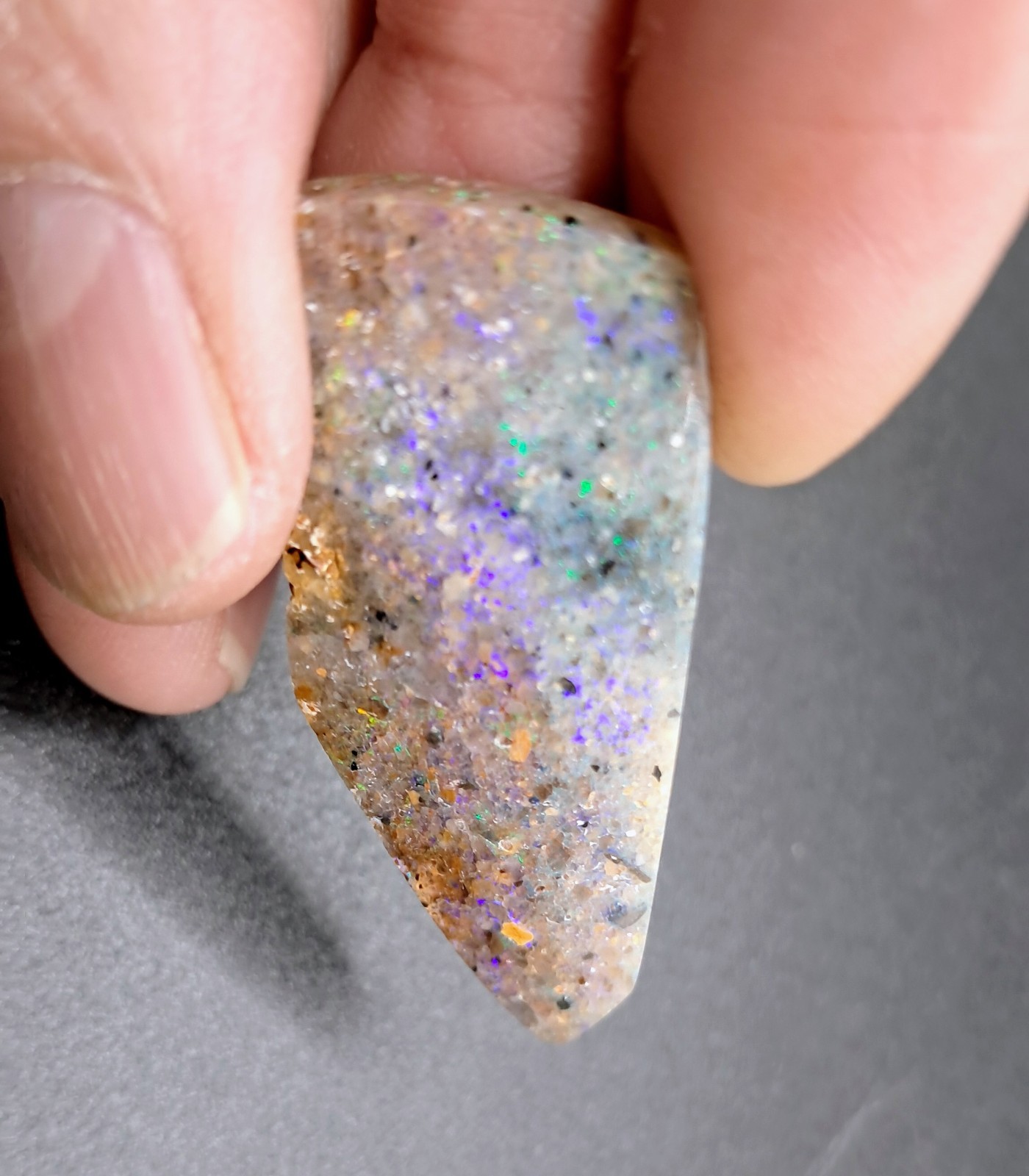 Louisiana Opal Cabochon 43.5 X 18 mm Freeform
